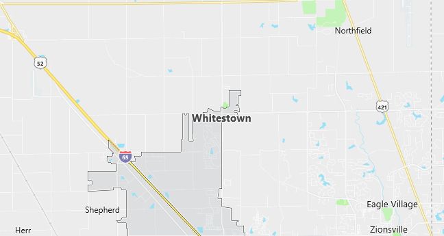 Map of Whitestown, IN
