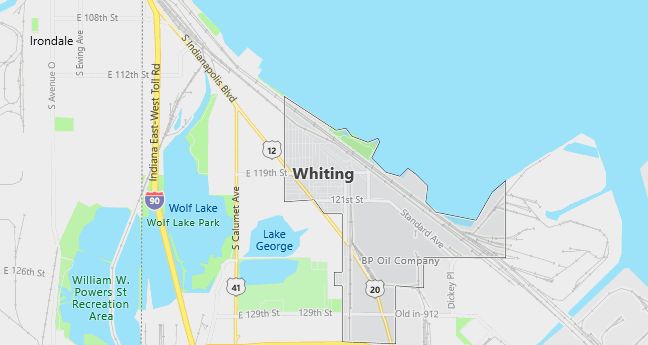 Map of Whiting, IN