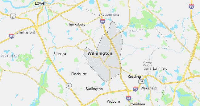 Map of Wilmington, MA