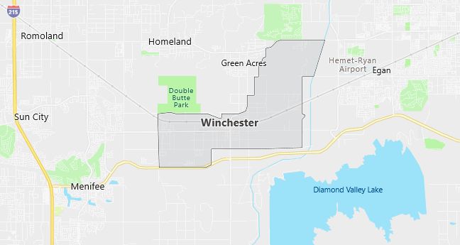 Map of Winchester, CA