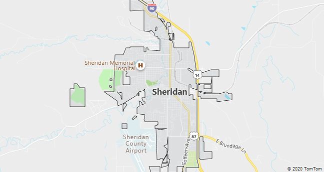 Map of Sheridan, WY