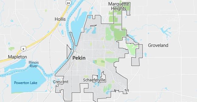 Map of Pekin, IL